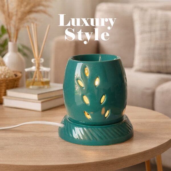 Green Round Shape Ceramic Oil Burner