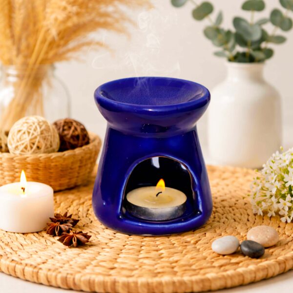 Blue Ceramic Tea Light Oil Burner